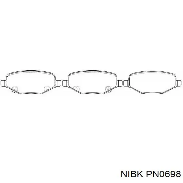 Колодки гальмові задні, дискові PN0698 Nibk