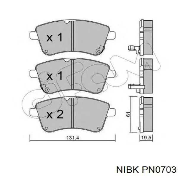 Купити PN0703 Nibk Колодки гальмівні передні, дискові