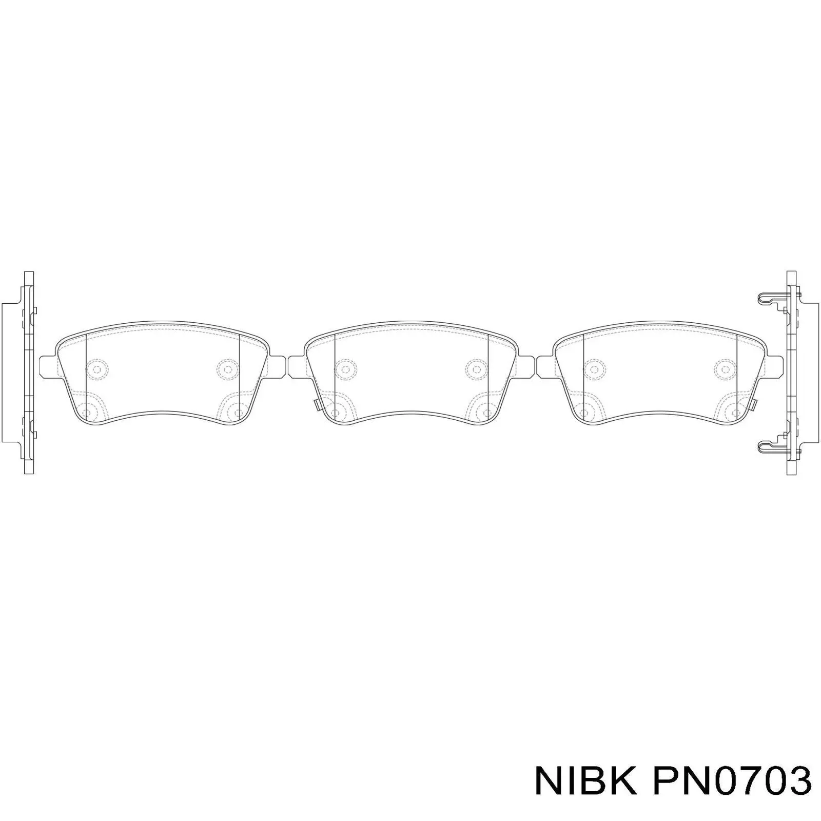 Колодки гальмівні передні, дискові PN0703 Nibk