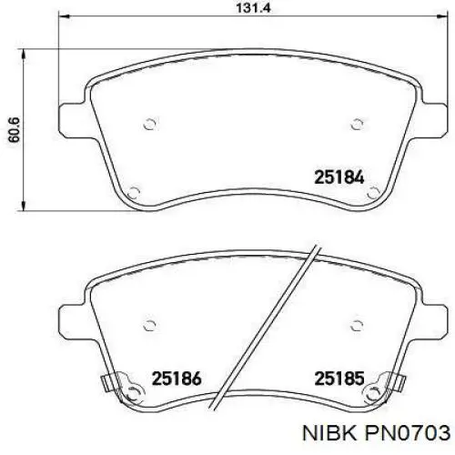 PN0703 Nibk Передні гальмівні колодки
