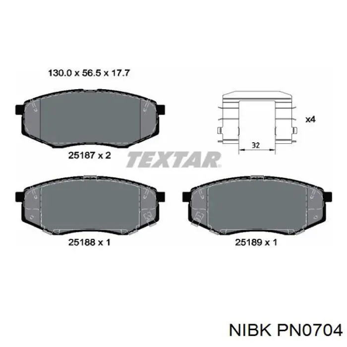 Передні тормозні колодки PN0704 Nibk