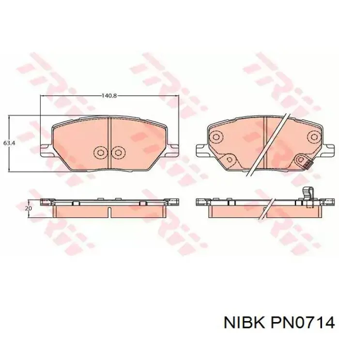 PN0714 Nibk Передні гальмівні колодки