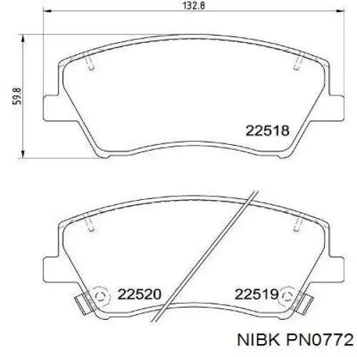 Передні тормозні колодки PN0772 Nibk