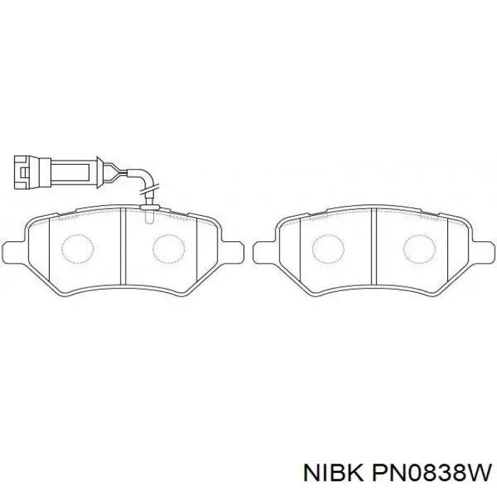 Гальмівні колодки Nibk PN0838W ціна, від 13.94 USD