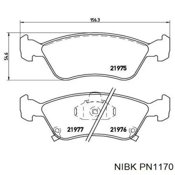 PN1170 Nibk Передні гальмівні колодки