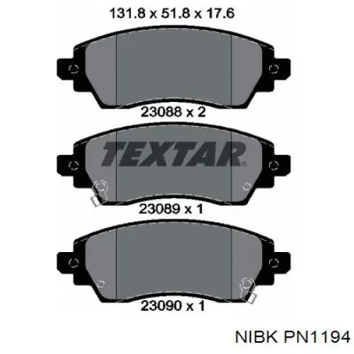 PN1194 Nibk Передні гальмівні колодки
