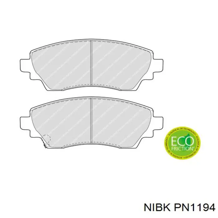 Гальмівні колодки Nibk PN1194 ціна, від 19.00 USD
