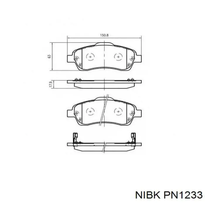 Колодки гальмівні передні, дискові PN1233 Nibk