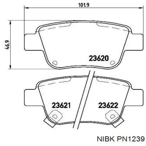 Купити PN1239 Nibk Задні колодки
