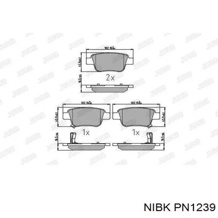 Задні гальмівні колодки Nibk PN1239 ціна, від 23.29 USD