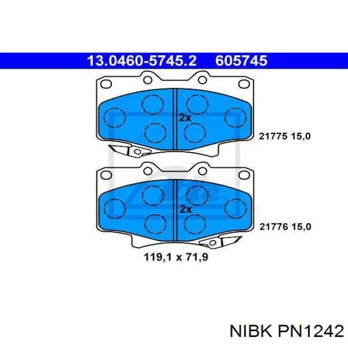 Купити PN1242 Nibk Колодки гальмівні передні, дискові