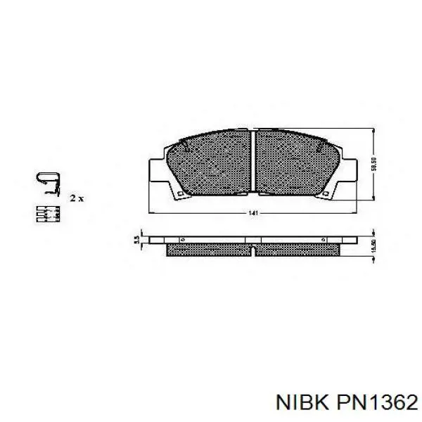 Купити PN1362 Nibk Колодки гальмівні передні, дискові
