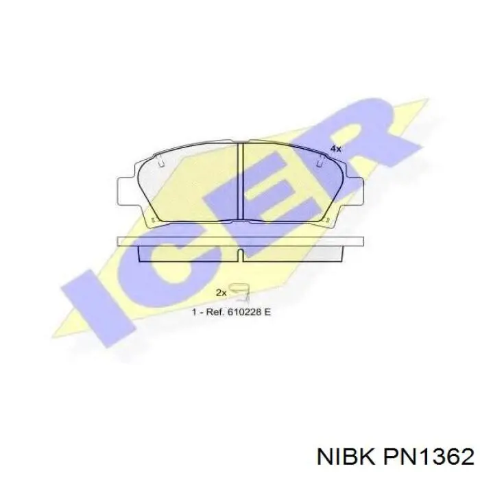 Гальмівні колодки Nibk PN1362 ціна, від 23.12 USD