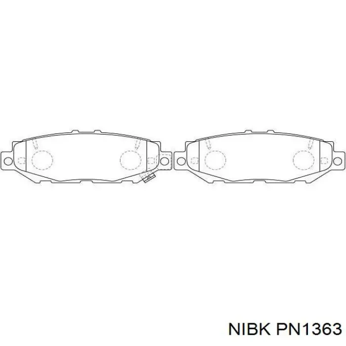 Колодки гальмові задні, дискові PN1363 Nibk