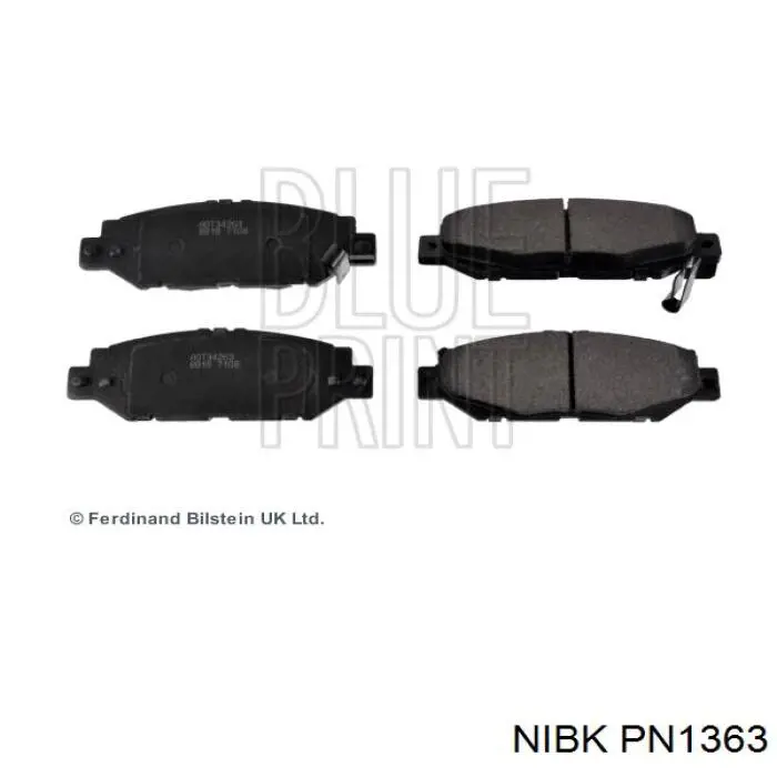 Задні гальмівні колодки PN1363 Nibk