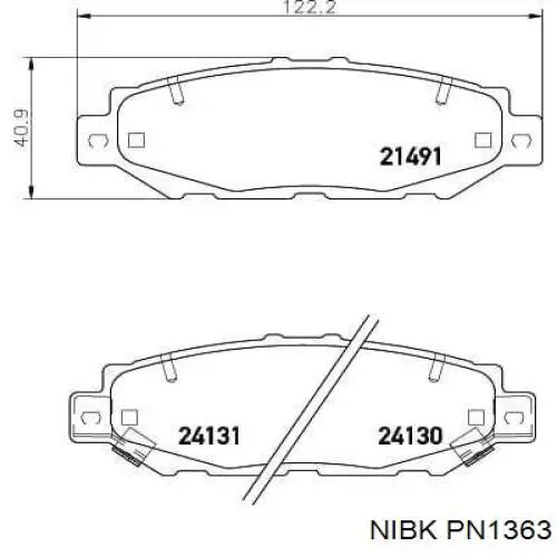 PN1363 Nibk Колодки гальмівні задні, дискові