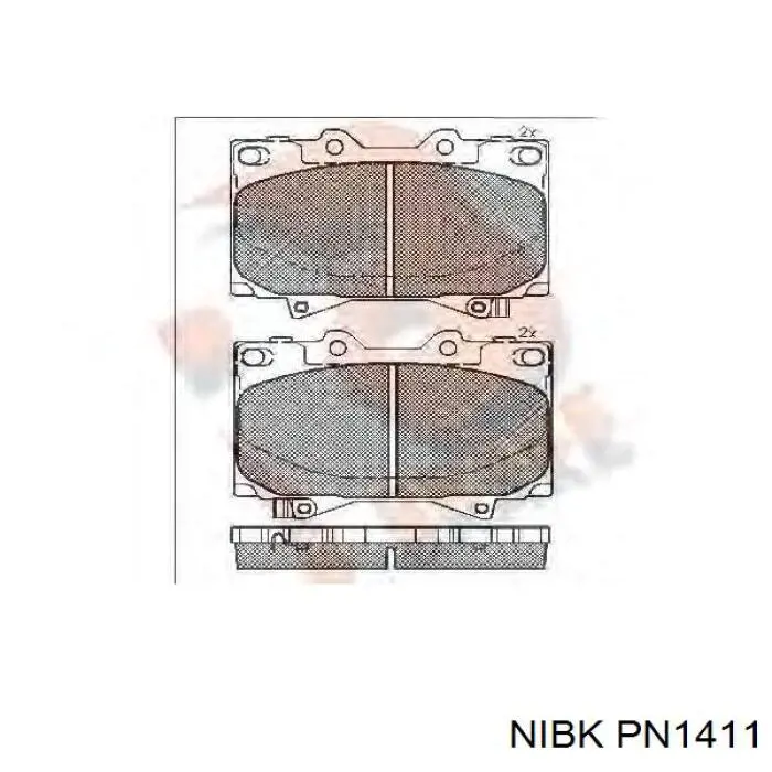Гальмівні колодки Nibk PN1411 ціна, від 25.34 USD