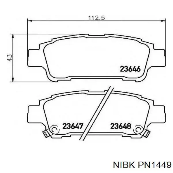 Купити PN1449 Nibk Задні колодки