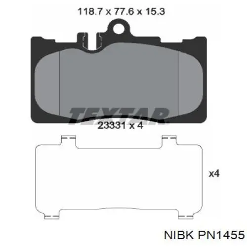 PN1455 Nibk Передні гальмівні колодки