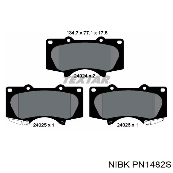 Гальмівні колодки Nibk PN1482S ціна, від 32.32 USD