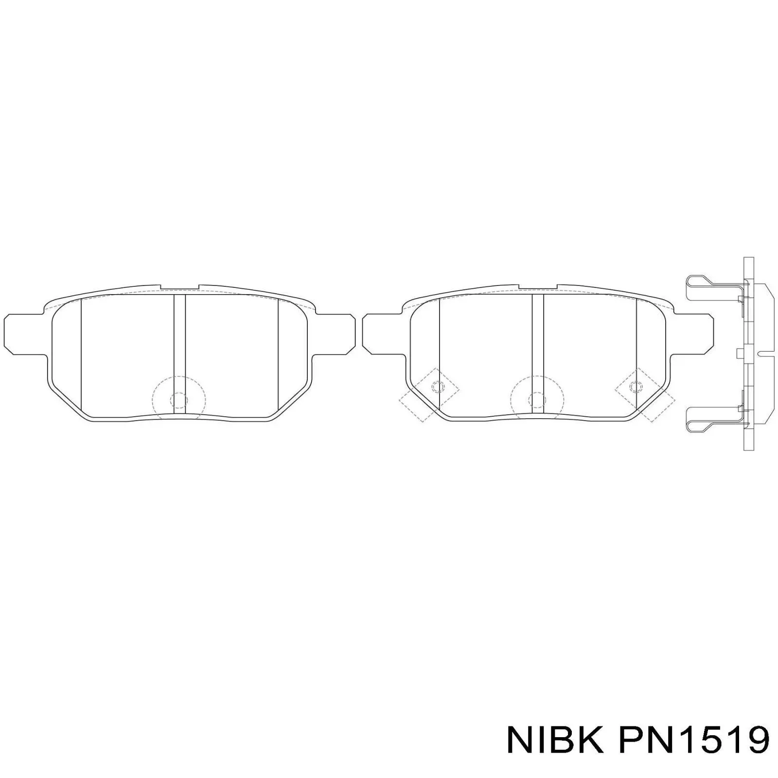 Задні гальмівні колодки Nibk PN1519 ціна, від 16.36 USD