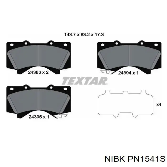 PN1541S Nibk Передні гальмівні колодки