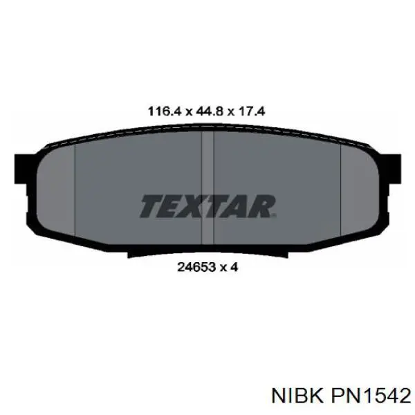 Задні гальмівні колодки Nibk PN1542 ціна, від 29.31 USD
