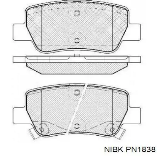 Колодки гальмові задні, дискові PN1838 Nibk