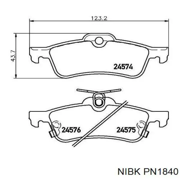 PN1840 Nibk Колодки гальмівні задні, дискові