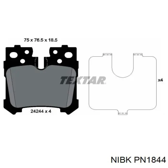 Задні гальмівні колодки PN1844 Nibk