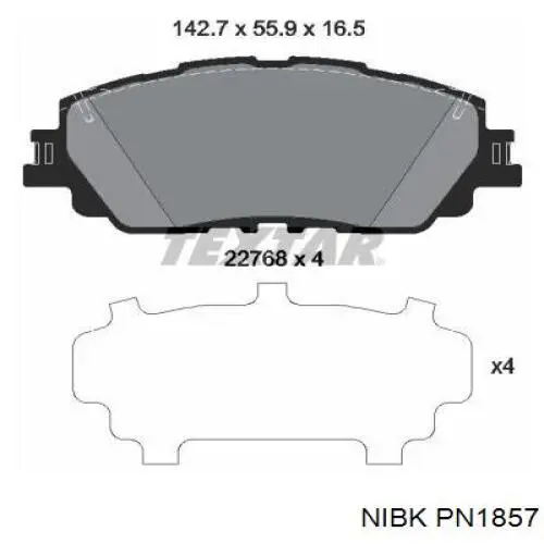 Передні тормозні колодки PN1857 Nibk