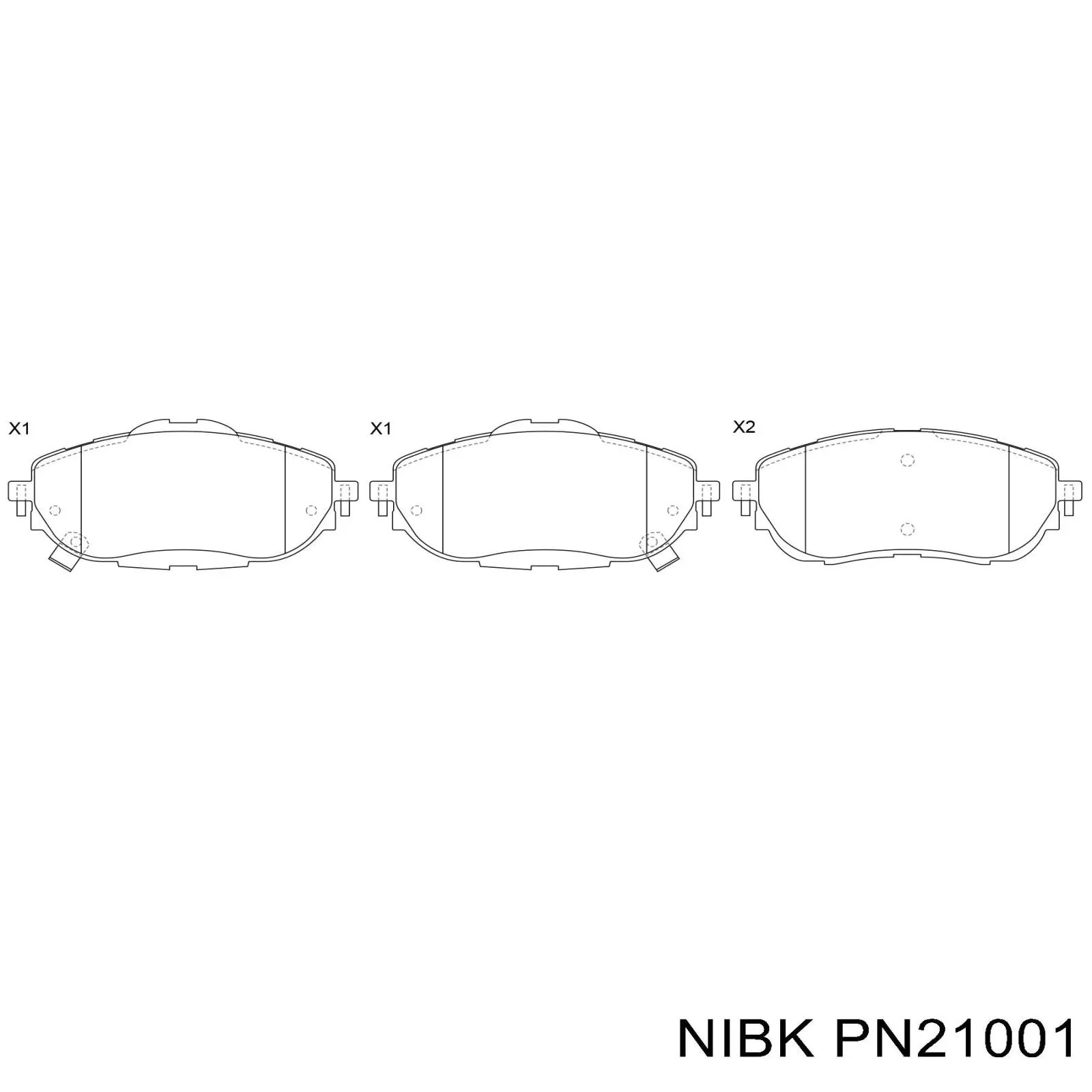 PN21001 Nibk колодки гальмівні передні, дискові