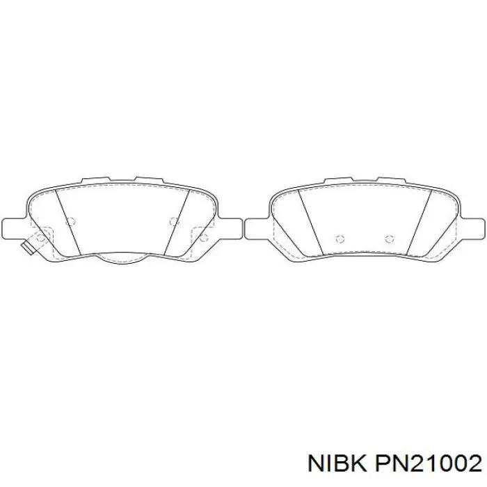 PN21002 Nibk колодки гальмові задні, дискові