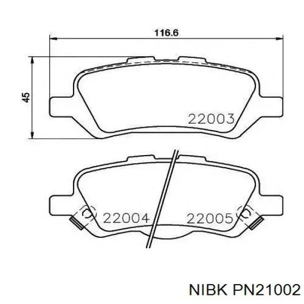 Купити PN21002 Nibk Задні колодки