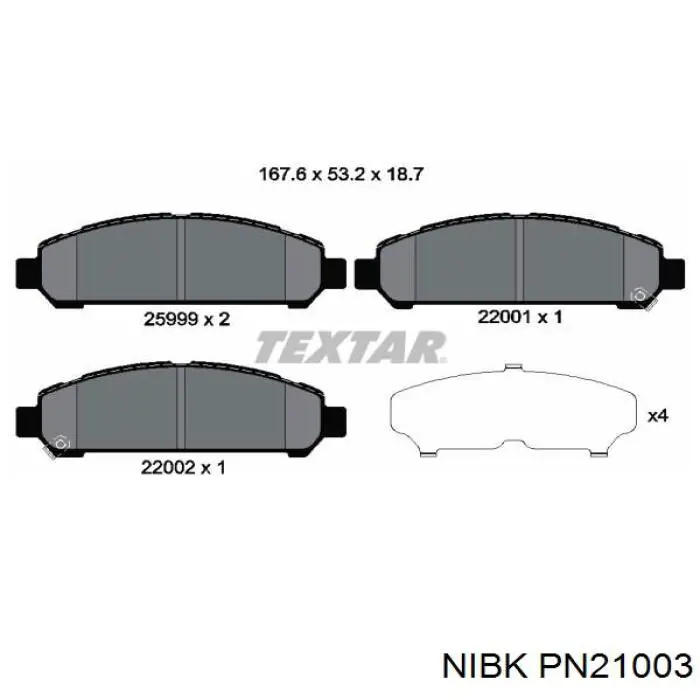 Передні тормозні колодки PN21003 Nibk
