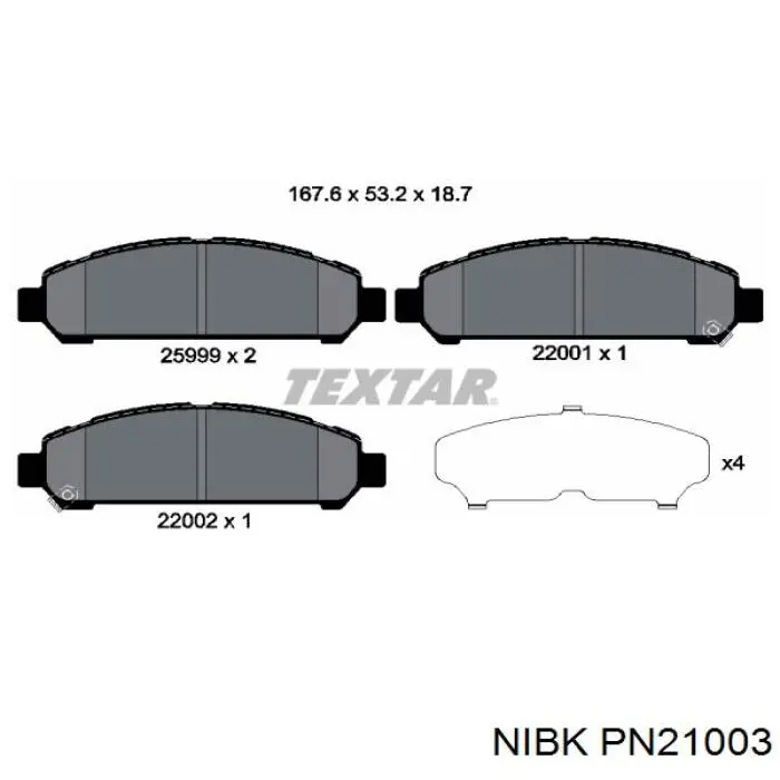 PN21003 Nibk Передні гальмівні колодки
