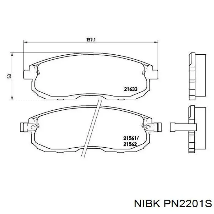 PN2201S Nibk Передні гальмівні колодки