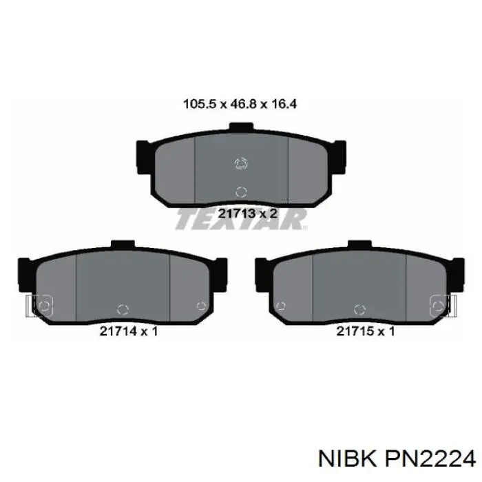 Задні гальмівні колодки Nibk PN2224 ціна, від 14.74 USD