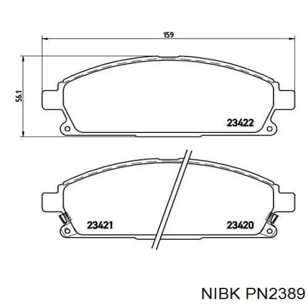 Гальмівні колодки Nibk PN2389 ціна, від 26.58 USD