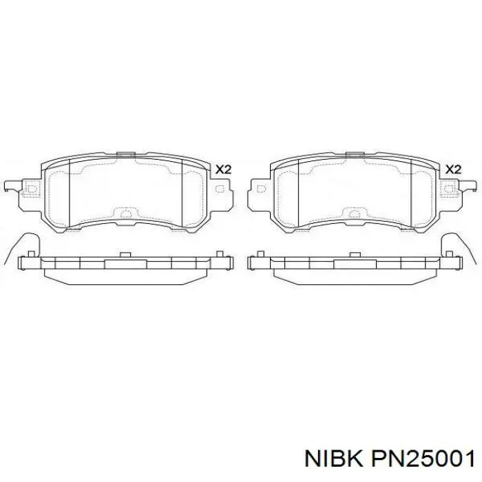 Купити PN25001 Nibk Задні колодки