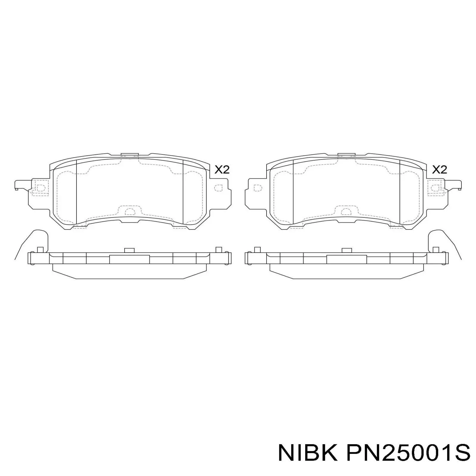 Купити PN25001S Nibk Задні колодки