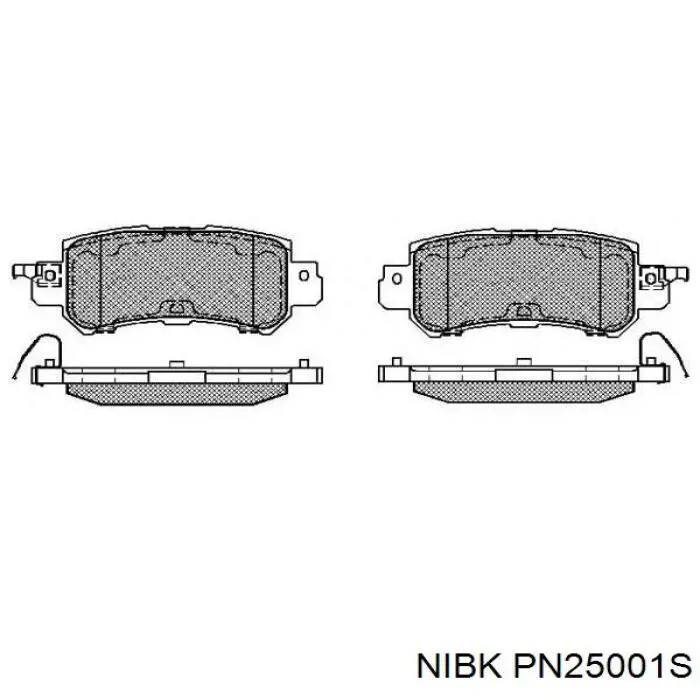 PN25001S Nibk Колодки гальмівні задні, дискові