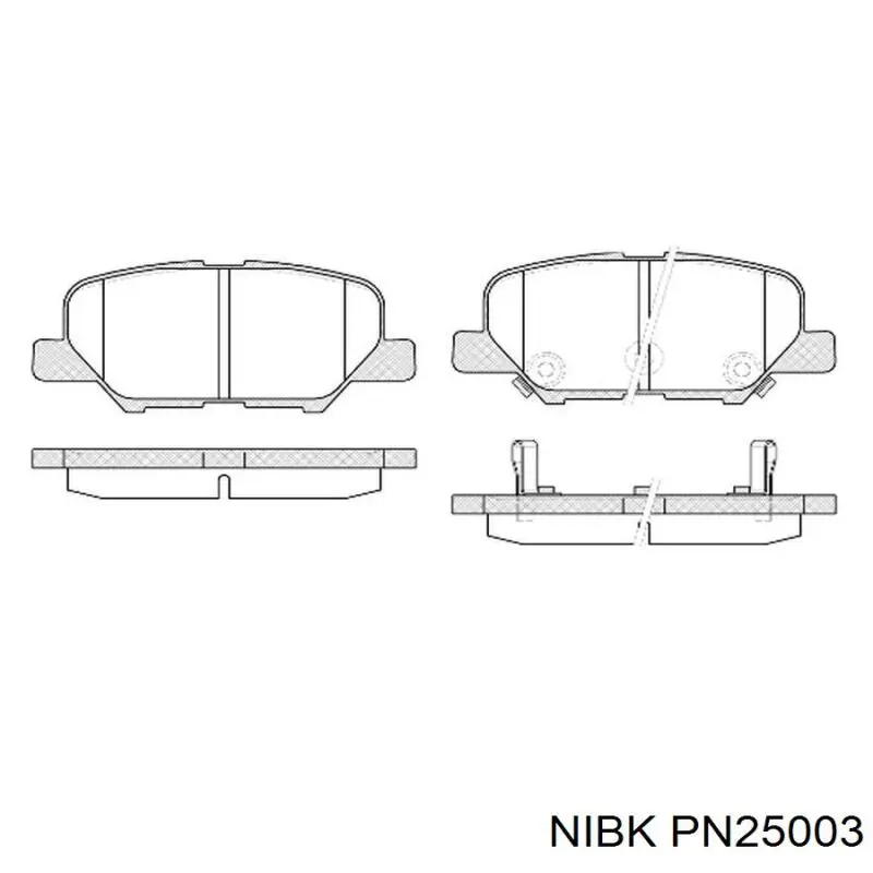 Задні гальмівні колодки Nibk PN25003 ціна, від 17.47 USD
