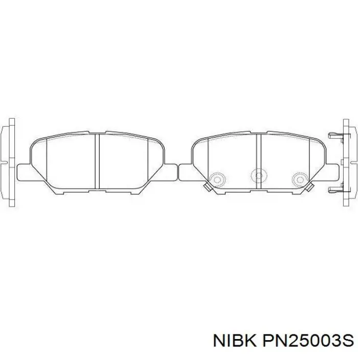Задні гальмівні колодки PN25003S Nibk