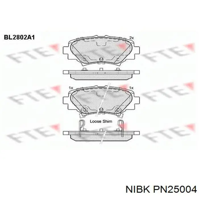 Купити PN25004 Nibk Задні колодки