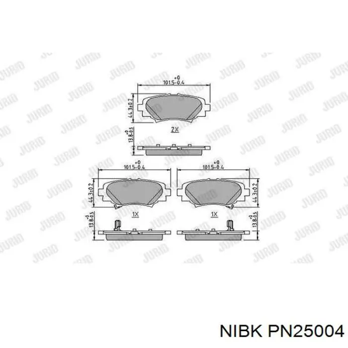 PN25004 Nibk Колодки гальмівні задні, дискові