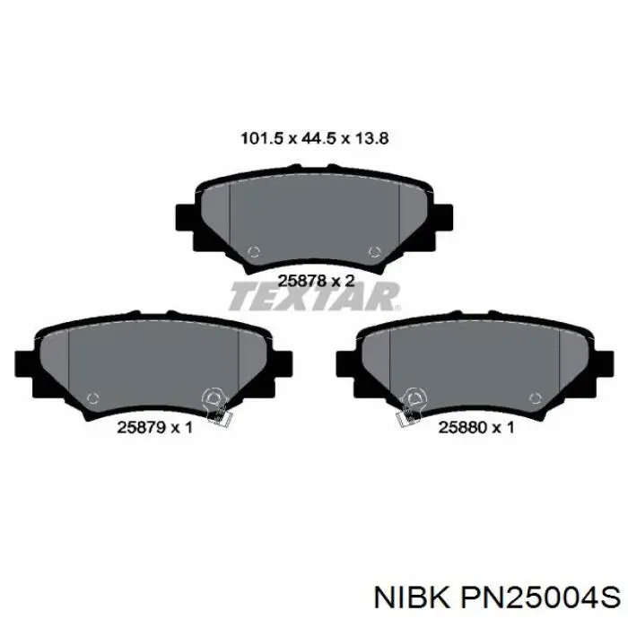 PN25004S Nibk Колодки гальмівні задні, дискові