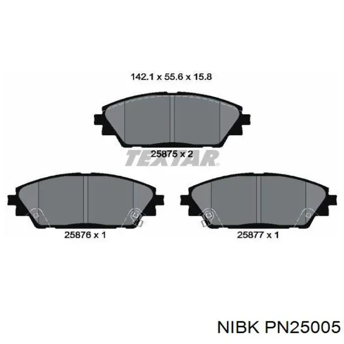 Купити PN25005 Nibk Колодки гальмівні передні, дискові