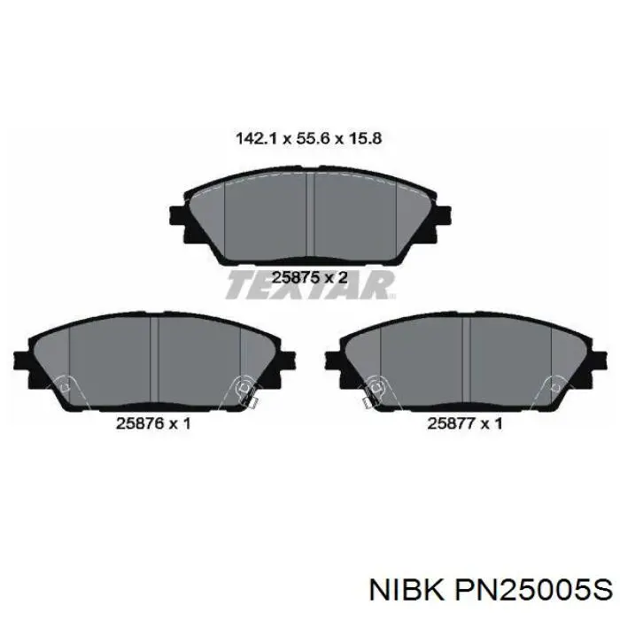 Передні тормозні колодки PN25005S Nibk
