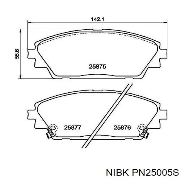 Купити PN25005S Nibk Колодки гальмівні передні, дискові